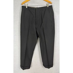 Vintage Black‎ Pleated Cuffed Dress Pants Talon Zipper 34x24.5 Mens Trousers